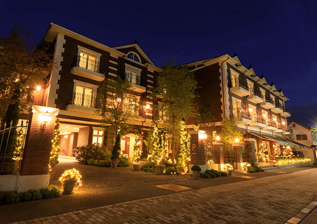 Exterior / Nighttime: A classical exterior that harmonizes with the city.